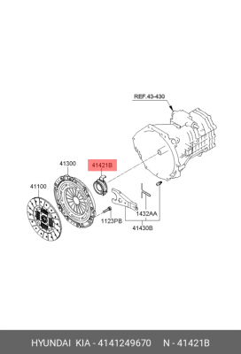 Hyundai Porter ВСЕ/Starex/Grand Starex H1/Sorento D4CB 02-  подшипник выжимной 4141249670 HYUNDAI KIA