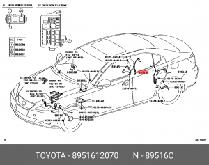 Toyota Corolla 150 проводка датчика АБС задняя правая 89516-12070 TOYOTA