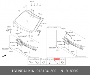 ЖГУТ ОБОГРЕВА ПЕРЕДНЕГО СТЕКЛА 918104L500 HYUNDAI KIA