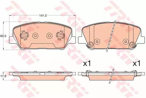 Kia Сeed /i30 12- колодки торм перед (Vin) 16-17" GDB3582 TRW