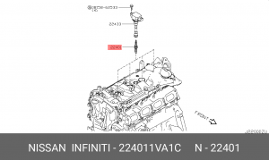 Nissan Qashqai J11, X-Trail T32 2.0 свеча зажигания 224011VA1C NISSAN INFINITI