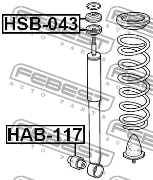 Honda HR-V 99-, Fit/Jazz GD1-4, Civic 05- втулка заднего амортизатора HSB-043 FEBEST
