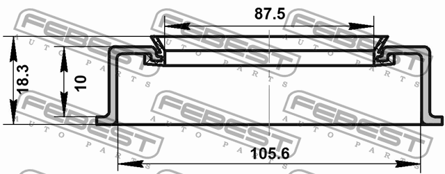 LC200 15- сальник переднего моста наружний 95ADY-881061018X FEBEST