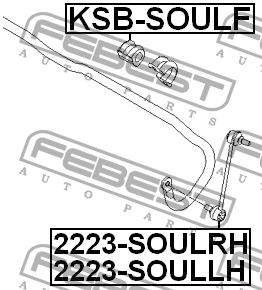 Kia Soul 09-12/Vesta  втулка стаб перед KSB-SOULF FEBEST