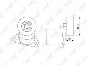 НАТЯЖИТЕЛЬ РЕМНЯ ПРИВОДНОГО С РОЛИКОМ HYUNDAI ACCENT 1.5D 02-05 ELANTRA(XHD) 2.0 PT-3201 LYNXAUTO