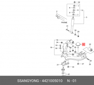 SS Tager Отбойник переднего рычага 4421005010 SSANG YONG