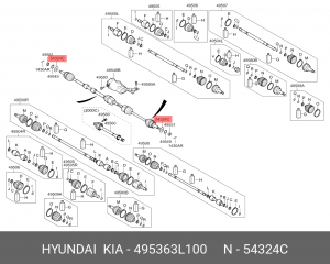 Hyundai NF шайба наружного ШРУСа 495363L100 HYUNDAI KIA