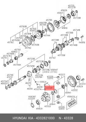 Hyundai Elantra 00- шплинт оси дифференциала 4332821000 HYUNDAI KIA