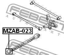 MAZDA 626 GF 1997-2002 сайлентблок задней продольной тяги  передний MZAB-023 FEBEST