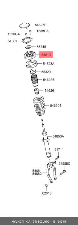 Hyundai NF 07- опора перед амортизатора 54630-3L000 HYUNDAI KIA
