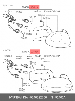 Hyundai Accent фонарь задний правый 9240222300 HYUNDAI KIA