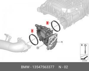 BMW 5 F10 Прокладка дроссельной заслонки 13547563377 BMW