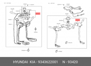 Hyundai Accent Подрулевой переключатель стеклоочистителя 9343622001 HYUNDAI KIA