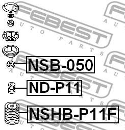 Nissan Primera P10, P11 втулка переднего аммортизатора NSB-050 FEBEST