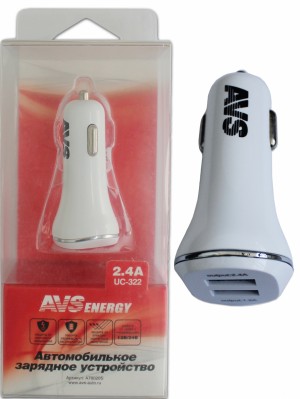 Зарядное устройство в прикуриватель USB 2 порта UC-322 A78020S AVS