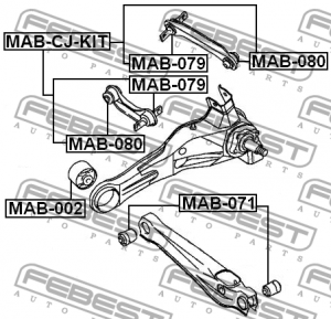 Mitsubishi Lancer/Mirage CK 95-00, Carisma сайленблок задней тяги ушастый MAB-079 FEBEST