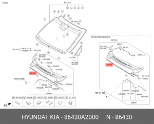 Kia Ceed 12 - резинка уплотнительная 86430A2000 HYUNDAI KIA
