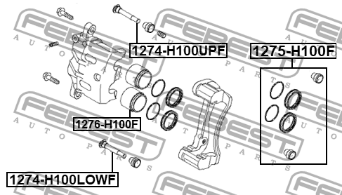 Porter 2 поршень переднего суппорта 1276-H100F FEBEST