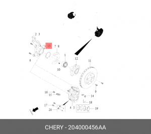 ПРУЖИННОЕ КОЛЬЦО T1E/T1A/T1D/T18 204000456AA CHERY