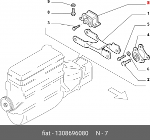 Fiat Ducato 244 опора двигателя задняя 1308696080 FIAT