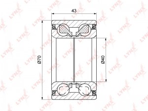 Mitsubishi подшипник задней ступицы 40x70x43 WB-1337 LYNXAUTO