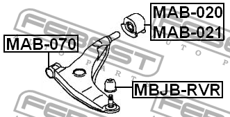 Mitsubishi Carisma, Lancer/Colt 95-03 с/блок переднего рычага задний левый MAB-021 FEBEST
