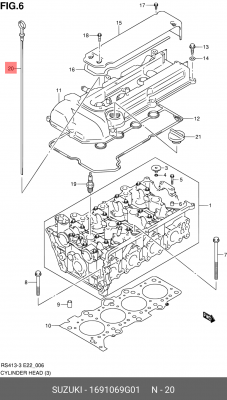 Suzuki Liana, Swift, Ignis щуп уровня масла в ДВС 16910-69G01 SUZUKI
