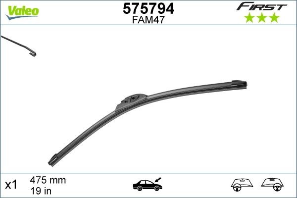 475мм Щетка стеклоочистителя бескаркасная 575794 VALEO PHC