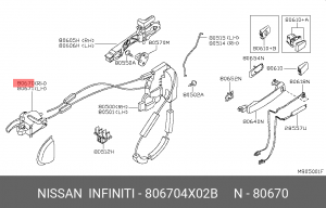 Nissan Navara ручка открывания передней правой двери внутренняя 80670-4X02B NISSAN INFINITI