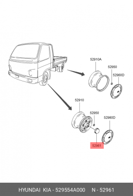 HYUNDAI Porter колпачок ступицы 529554A000 HYUNDAI KIA