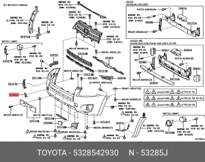 Toyota RAV4 заглушка буксировочного крюка правая 53285-42930 TOYOTA