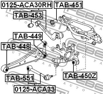 Toyota RAV 4 с/блок задней поперечной тяги TAB-551 FEBEST