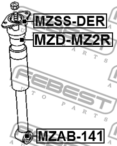 Отбойник заднего амортизатора MZD-MZ2R FEBEST