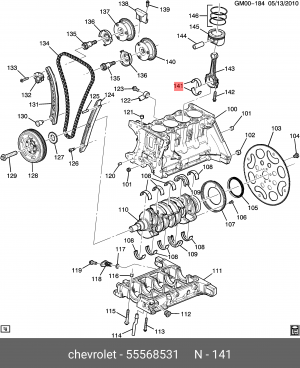 ВКЛАДЫШИ ШАТУННЫЕ STD A/Z10/12/14XEP A14XER/NET/NEL 55568531 GENERAL MOTORS