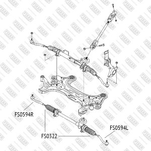 Chevrolet Aveo 04-10  Наконечник рулевой левый FS0594L FIXAR