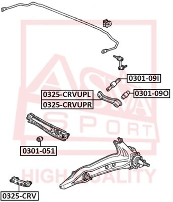 Honda Civic 91-01 сайлентблок заднего верхнего рычага наружный 0301-09O ASVA
