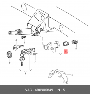 VAG Контактная группа замка зажигания 4B0 905 849 VAG