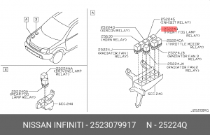 реле, напряжение 12 25230-79917 NISSAN INFINITI