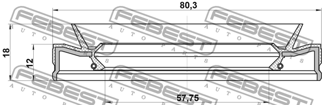 Nissan сальник привода (в раздатке) правый 95HEY-59801218R FEBEST