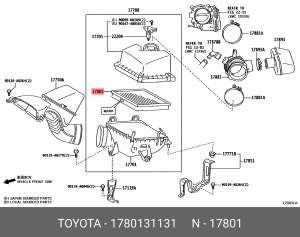 Toyota Camry V50(3.5), LEXUS RX270/350/450H 09- фильтр воздушный 17801-31131 TOYOTA