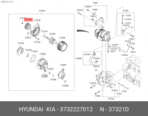 Hyundai Tucson 2.0D/SantaFe 00-05 шкив/муфта свободного хода генератора 3732227012 HYUNDAI KIA