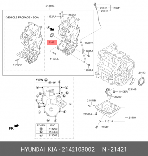 Hyundai Solaris 17 - 1.4 сальник к/в передн     34x48x7 2142103002 HYUNDAI KIA