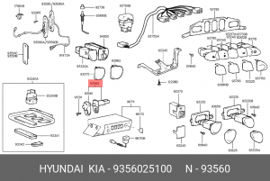 Концевой выключатель подсветки двери 9356025100 HYUNDAI KIA