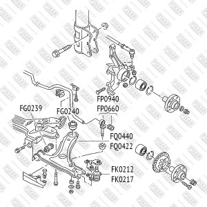 VAG Golf IV, Octavia 96-, Polo SD, Rapid сайлентблок переднего рычага передний FG0239 FIXAR