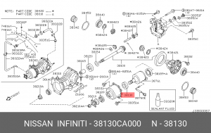 Nissan подшипник вискомуфты (передний) 38130CA000 NISSAN INFINITI