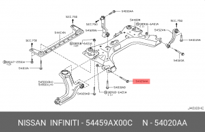 Nissan Tiida Болт тяги подрамника левый 54459-AX00C NISSAN INFINITI