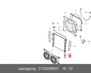 SS опора радиатора 2133208001 SSANG YONG