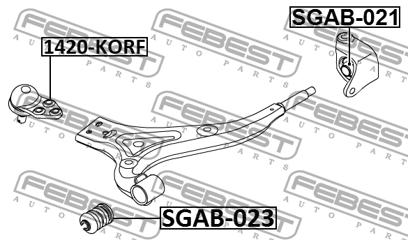 SS Actyon 11- Шаровая опора перед 1420-KORF FEBEST