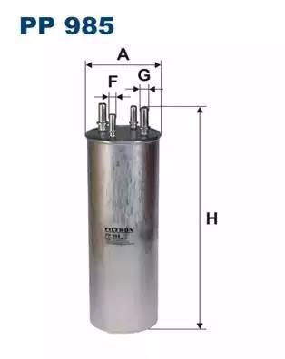 VAG T4, T5 1.9-2.5, Touareg 2.5 03- Фильтр топливный PP985 FILTRON