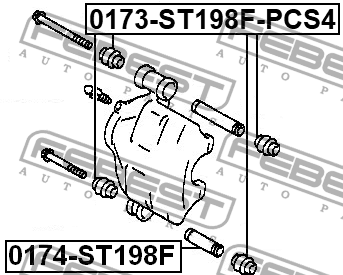 Toyota втулка резиновая на палец суппорта 0174-ST198F FEBEST